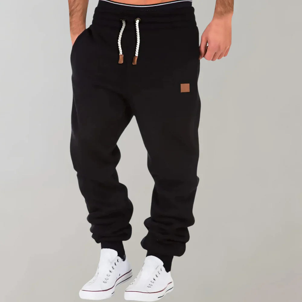 Pantalon de jogging homme – Coupe décontractée – Maille douce – Bas resserrés