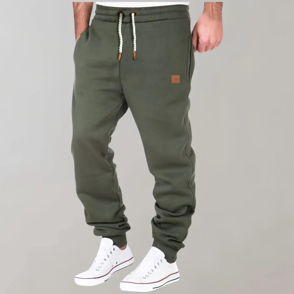 Pantalon de jogging homme – Coupe décontractée – Maille douce – Bas resserrés