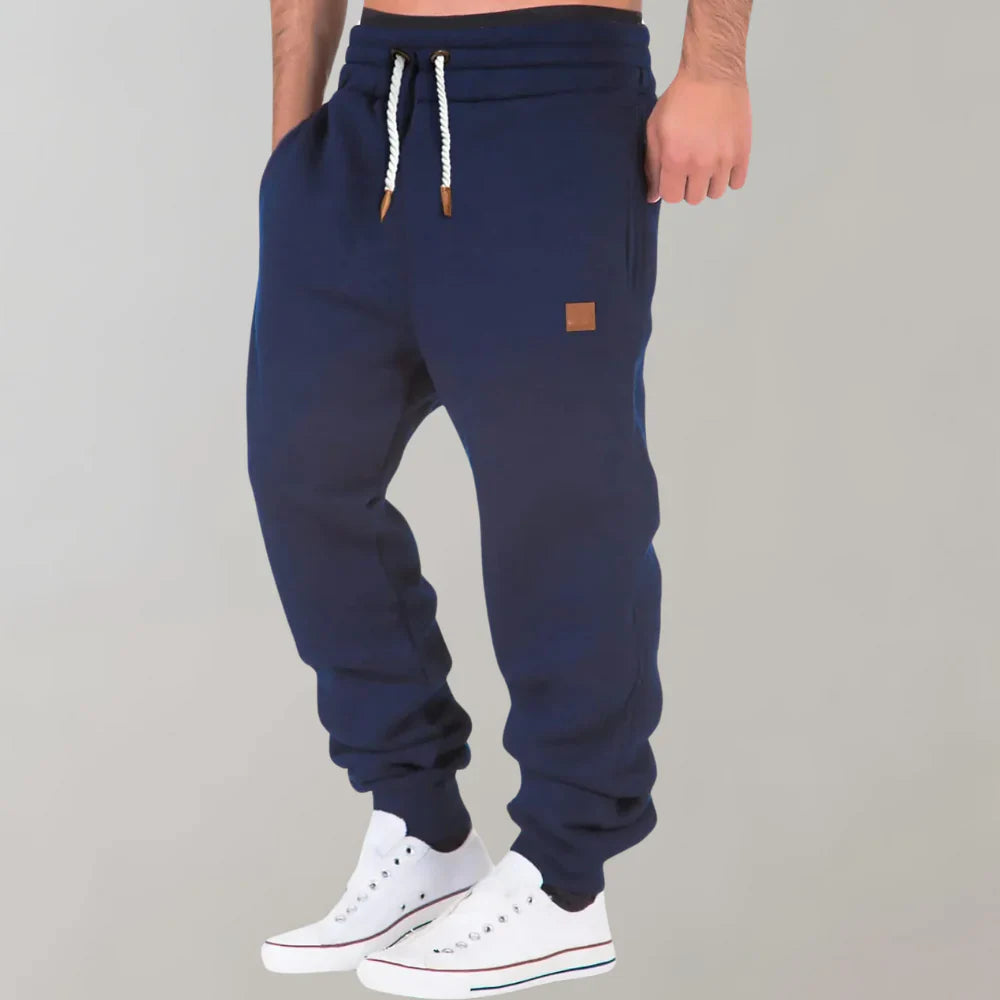 Pantalon de jogging homme – Coupe décontractée – Maille douce – Bas resserrés