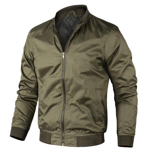 Blouson bomber homme – Coupe régulière – Tissu léger – Finition côtelée