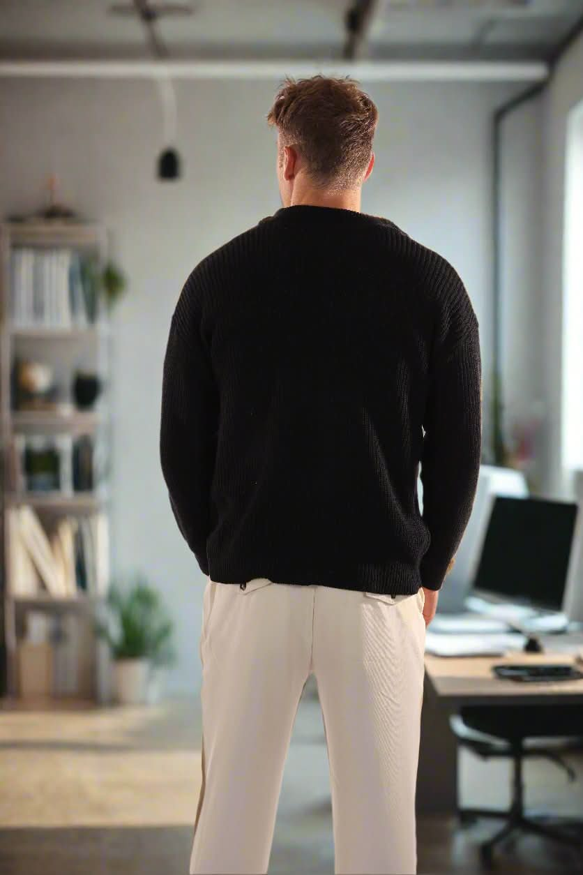 Pull Demi-Zip Classique, Élégant, Confortable, Polyvalent pour Hommes