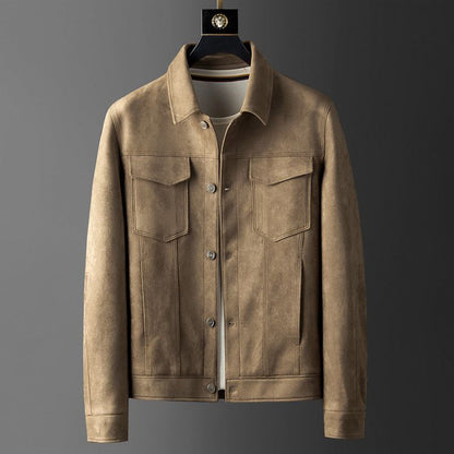 Veste homme – Coupe structurée – Tissu luxueux – Boutonnage métal – Style chic décontracté