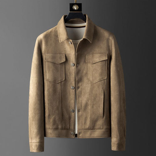 Veste homme – Coupe structurée – Tissu luxueux – Boutonnage métal – Style chic décontracté
