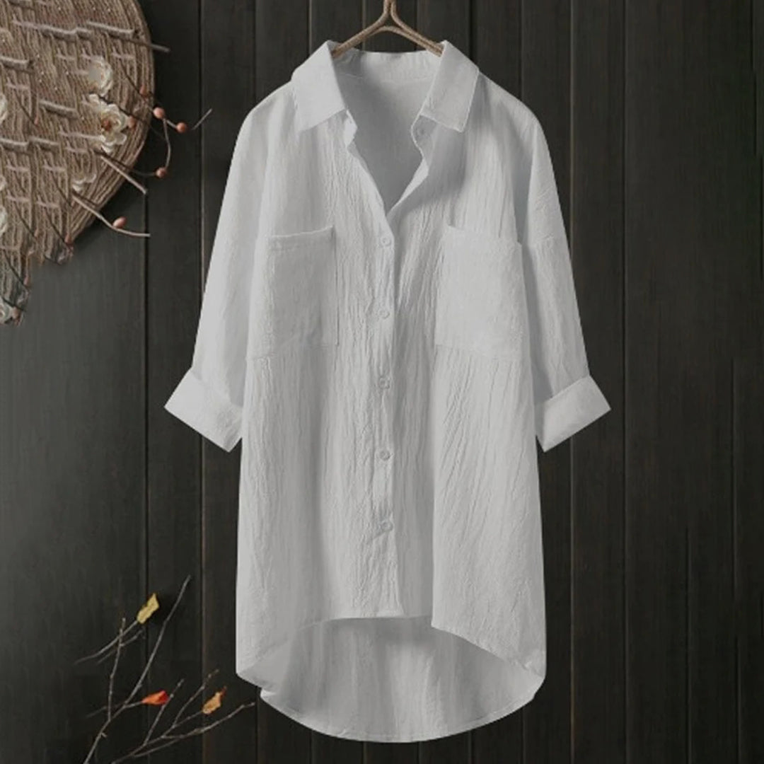 Chemise femme – Coupe décontractée – Tissu respirant – Épaules tombantes – Longueur tunique