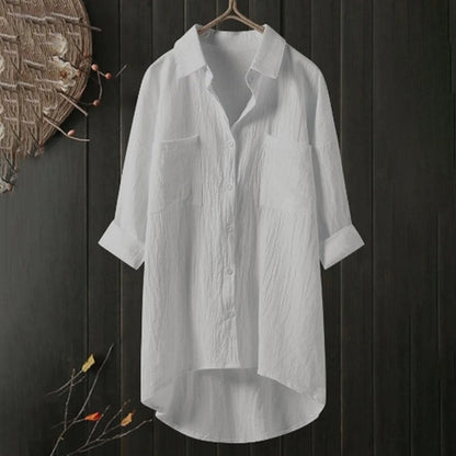 Chemise femme – Coupe décontractée – Tissu respirant – Épaules tombantes – Longueur tunique