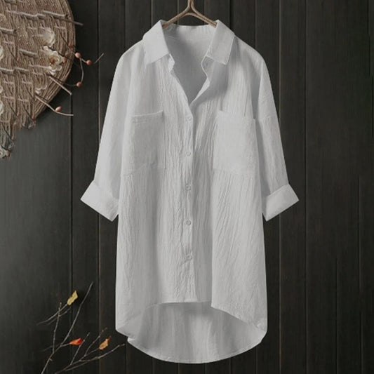 Chemise femme – Coupe décontractée – Tissu respirant – Épaules tombantes – Longueur tunique