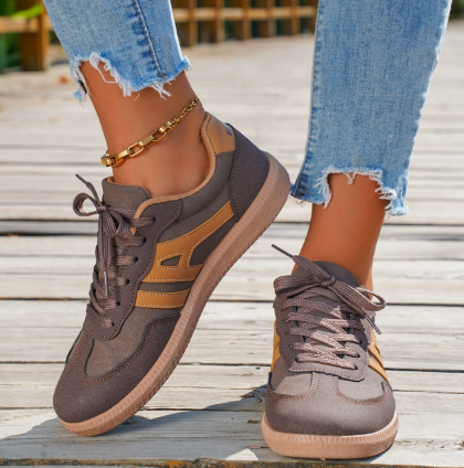 Baskets femme – Coupe basse – Maintien ergonomique – Texture douce – Lacets réglables