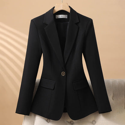 Blazer femme – Coupe structurée – Fermeture un bouton – Revers classiques – Look habillé