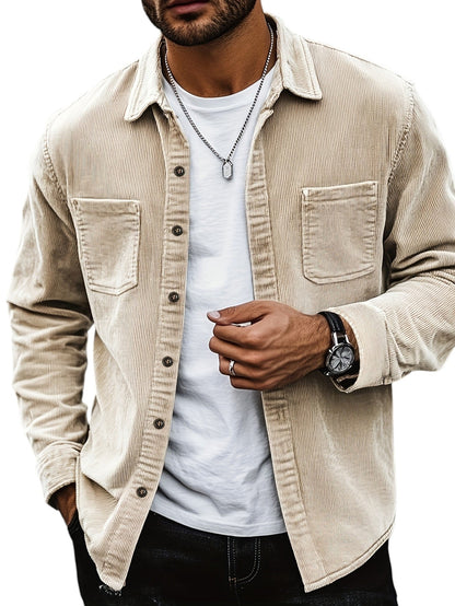 Blazer homme – Coupe régulière – Effet velours côtelé – Poches poitrine – Boutonné
