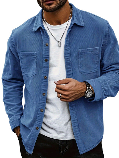 Blazer homme – Coupe régulière – Effet velours côtelé – Poches poitrine – Boutonné