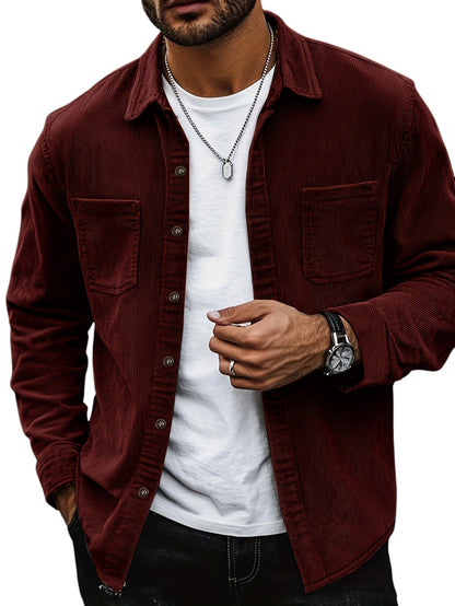 Blazer homme – Coupe régulière – Effet velours côtelé – Poches poitrine – Boutonné