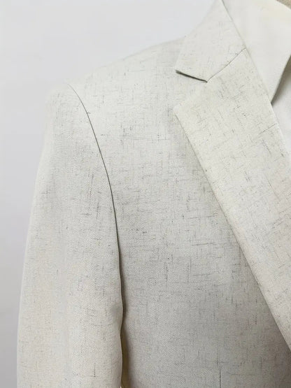 Veste homme – Coupe cintrée – Linnen – Revers crantés – Fermeture deux boutons