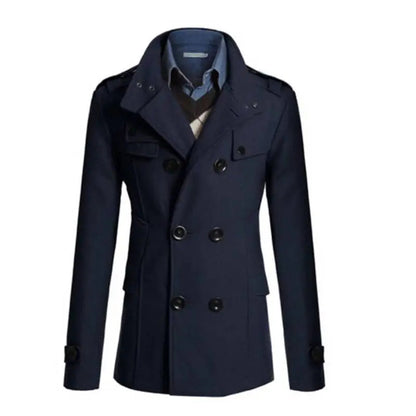 Manteau homme – Laine mélangée – Coupe structurée – Double boutonnage formel