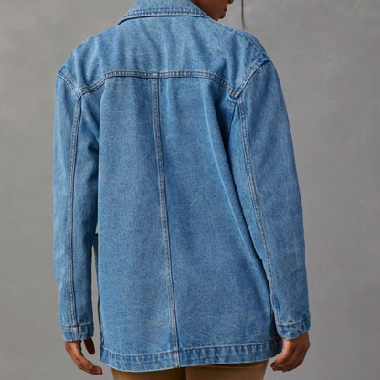 Veste en jean femme – Coupe décontractée – Boutonnage classique – Longueur hanches