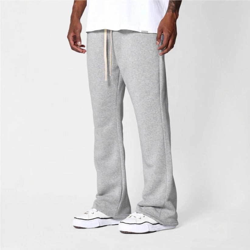 Pantalon de jogging homme – Coton molletonné – Coupe ample – Jambe évasée – Taille cordon