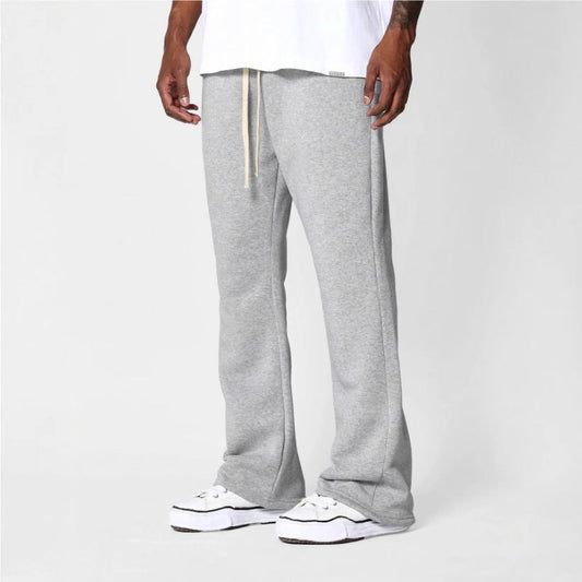 Pantalon de jogging homme – Coton molletonné – Coupe ample – Jambe évasée – Taille cordon