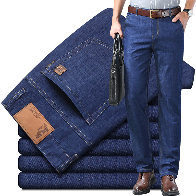 Pantalon homme droit – Style tailleur – Look denim – Idéal bureau et sorties