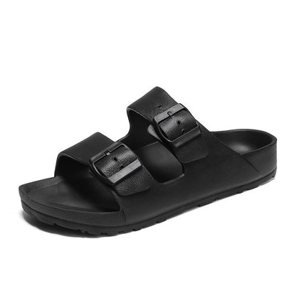 Sandales homme – Bout ouvert – Brides réglables à boucle – Semelle épaisse confort