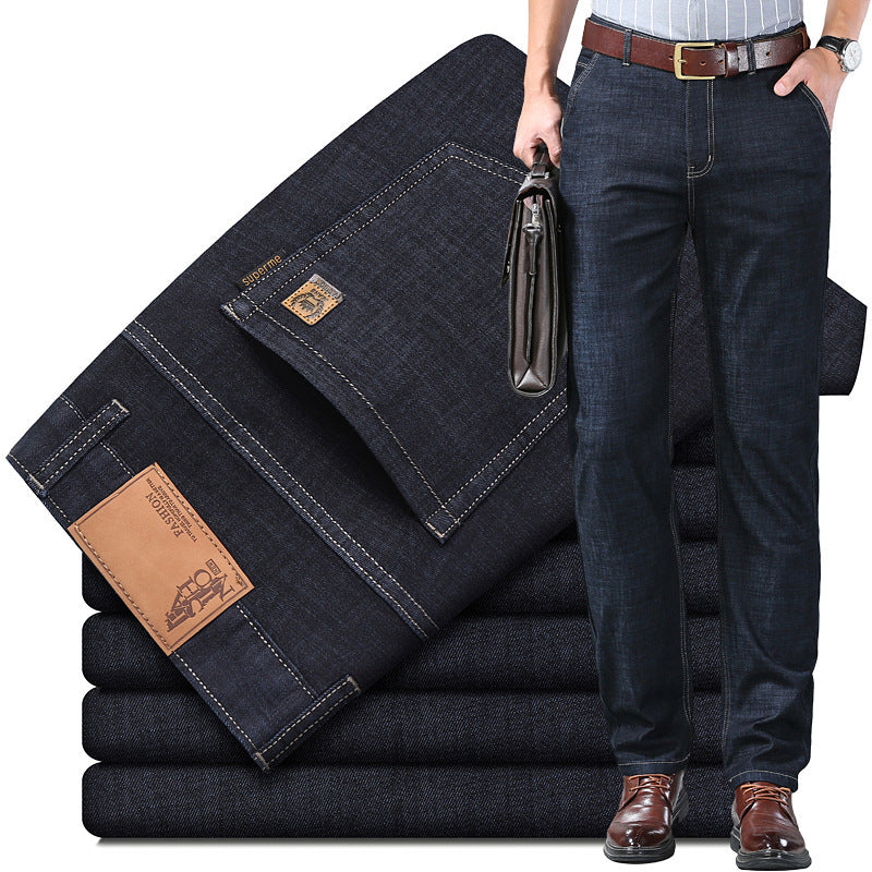 Pantalon homme droit – Style tailleur – Look denim – Idéal bureau et sorties