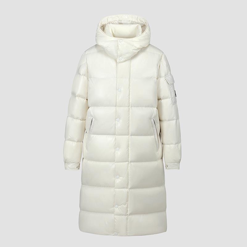 Manteau long femme – Duvet matelassé – Capuche – Finition brillante déperlante