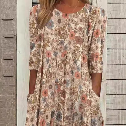 Lola - Robe mi-longue fleurie bohème