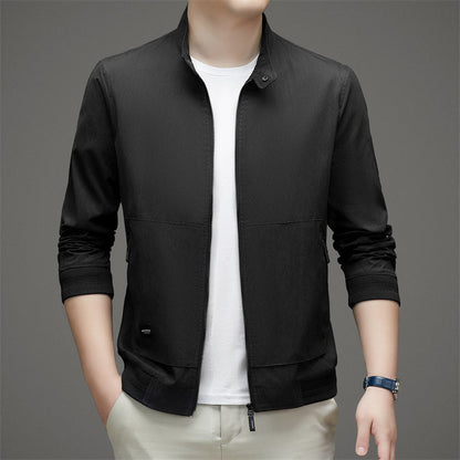 Veste homme – Coupe regular – Col montant – Fermeture zippée – Ourlet côtelé