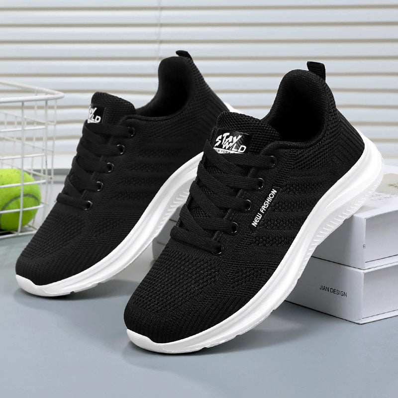 Chaussures de running femme – Maille respirante – Semelle amortissante – Basse à lacets