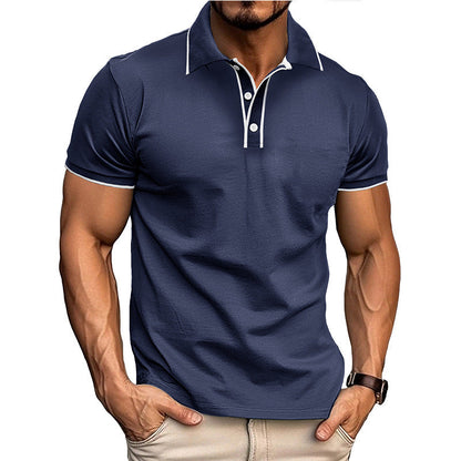 Polo homme – Coupe athlétique – Coton mélangé – Col classique avec passepoil
