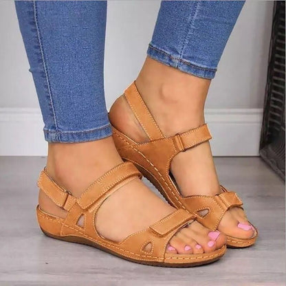 Sandales femme – Semelle plateforme – Bout ouvert – Brides ajustables confortables