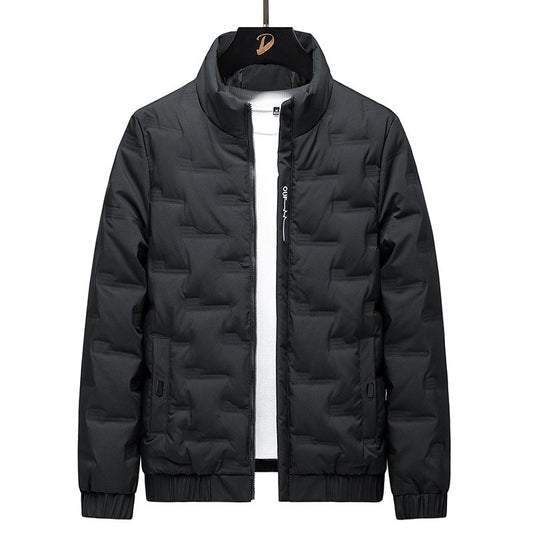 Veste homme – Duvet léger – Coupe décontractée – Col montant – Longueur hanches