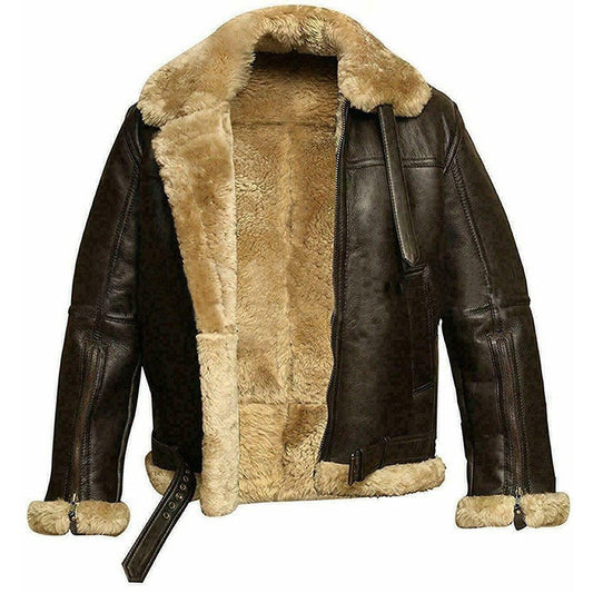 Manteau homme – Similicuir – Doublure chaude – Col montant à boucle – Manches zippées