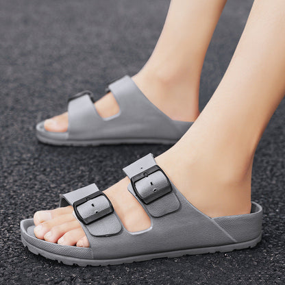 Sandales homme – Bout ouvert – Brides réglables à boucle – Semelle épaisse confort