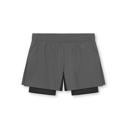 Short de sport homme – Coupe décontractée – Doublure compression – Tissu respirant