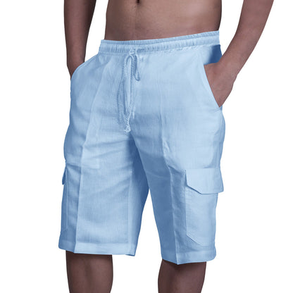 Short cargo homme – Coupe décontractée – Tissu respirant – Poches utilitaires – Cordon de serrage