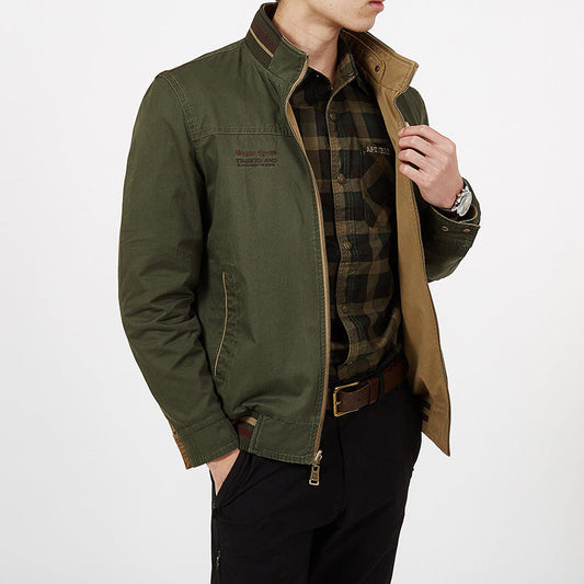 Veste réversible homme – Coupe standard – Tissu respirant – Col montant zippé