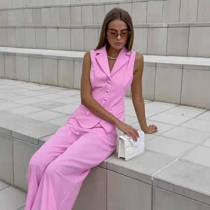 Gilet sans manches femme – Coupe structurée – Col tailleur – Style habillé élégant