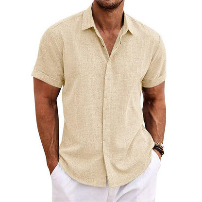 Men’s Short Sleeve Button Down Shirt with Relaxed Fit