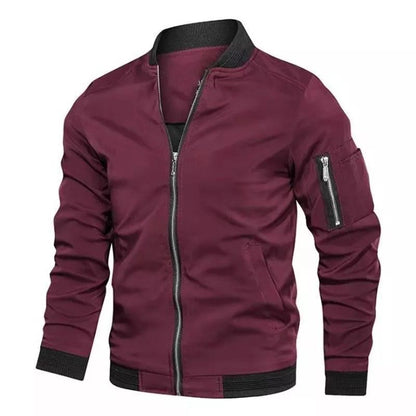 Blouson homme – Coupe décontractée – Tissu léger – Poches zippées sécurisées