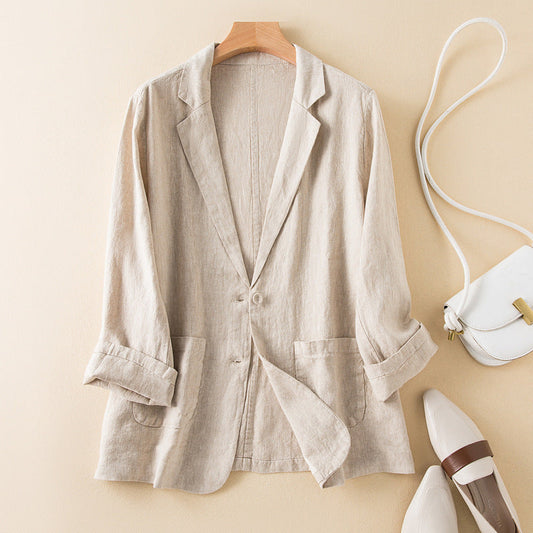 Veste décontractée femme – Coupe décontractée – Fibres naturelles – Manches longues