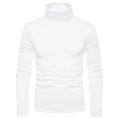 T-shirt col roulé homme – Coupe ajustée – Tissu stretch doux – Manches longues