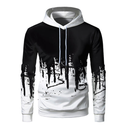 Sweat à capuche unisexe – Coupe ample – Imprimé 3D – Poignets côtelés – Respirant