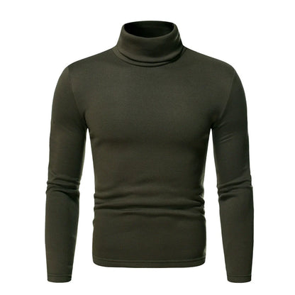 T-shirt col roulé homme – Coupe ajustée – Tissu stretch doux – Manches longues