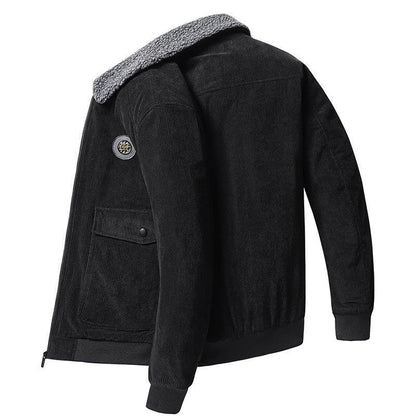 Veste homme – Coupe ample – Côtelée – Doublure laine – Fermeture boutonnée