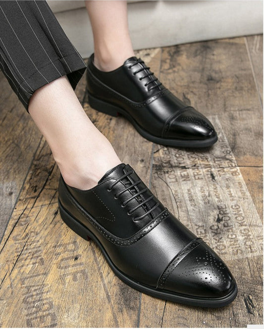 Chaussures Oxford homme – Cuir lisse – Détail brogue – Forme élégante classique