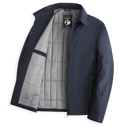 Veste homme matelassée – Coupe droite – Col à revers – Fermeture zippée – Poches zippées