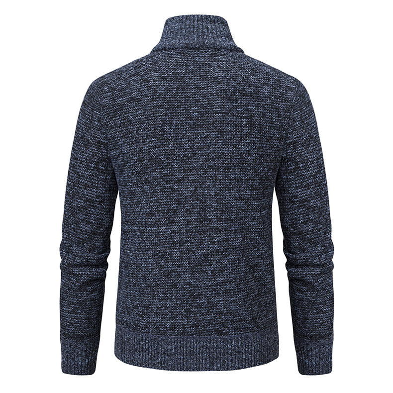 Blouson homme zippé – Col montant – Devant matelassé – Manches en maille texturée