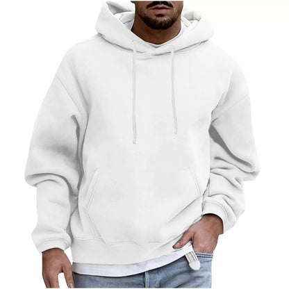 Sweat à capuche homme – Coupe ample – Tissu polaire doux – Poche kangourou
