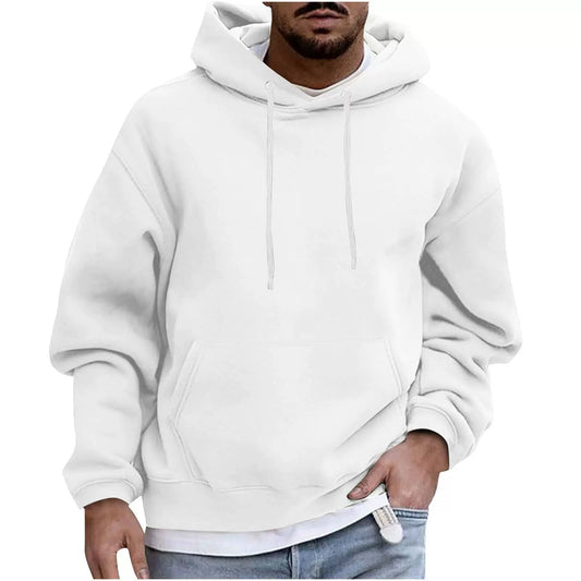 Sweat à capuche homme – Coupe ample – Tissu polaire doux – Poche kangourou