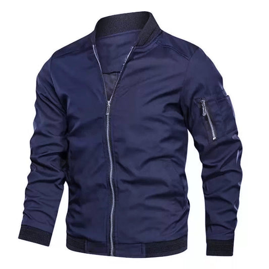 Blouson homme – Coupe décontractée – Tissu léger – Poches zippées sécurisées