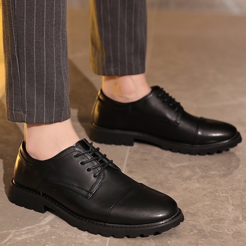Chaussures Derby homme – Cuir lisse – Bout droit – Semelle en caoutchouc – Habillé